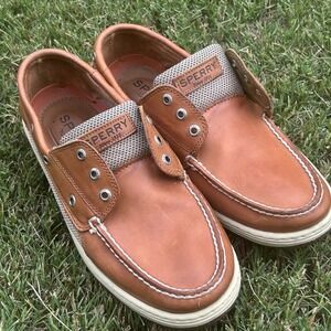 Sperry Billfish 3-Eye Boat Shoes Mens 9.5 Top-Sider Brown Lace Up Casual 0799320